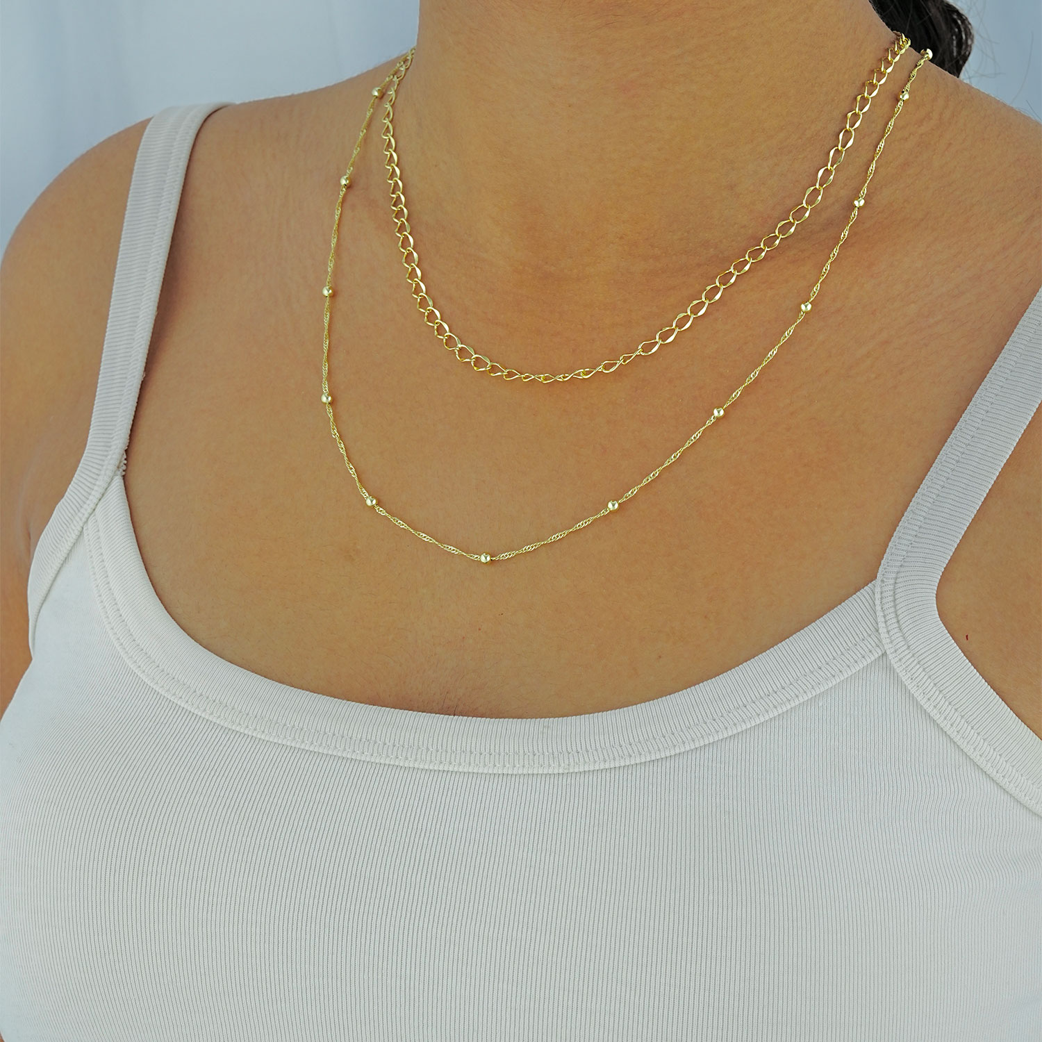 Maral 14 ayar altın rengi şık burgu zincir kolye