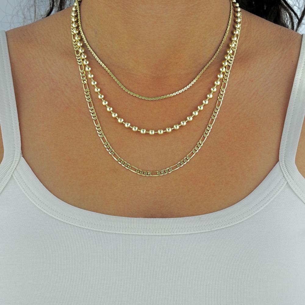 Maral 14 ayar altın rengi toplu zincir kolye