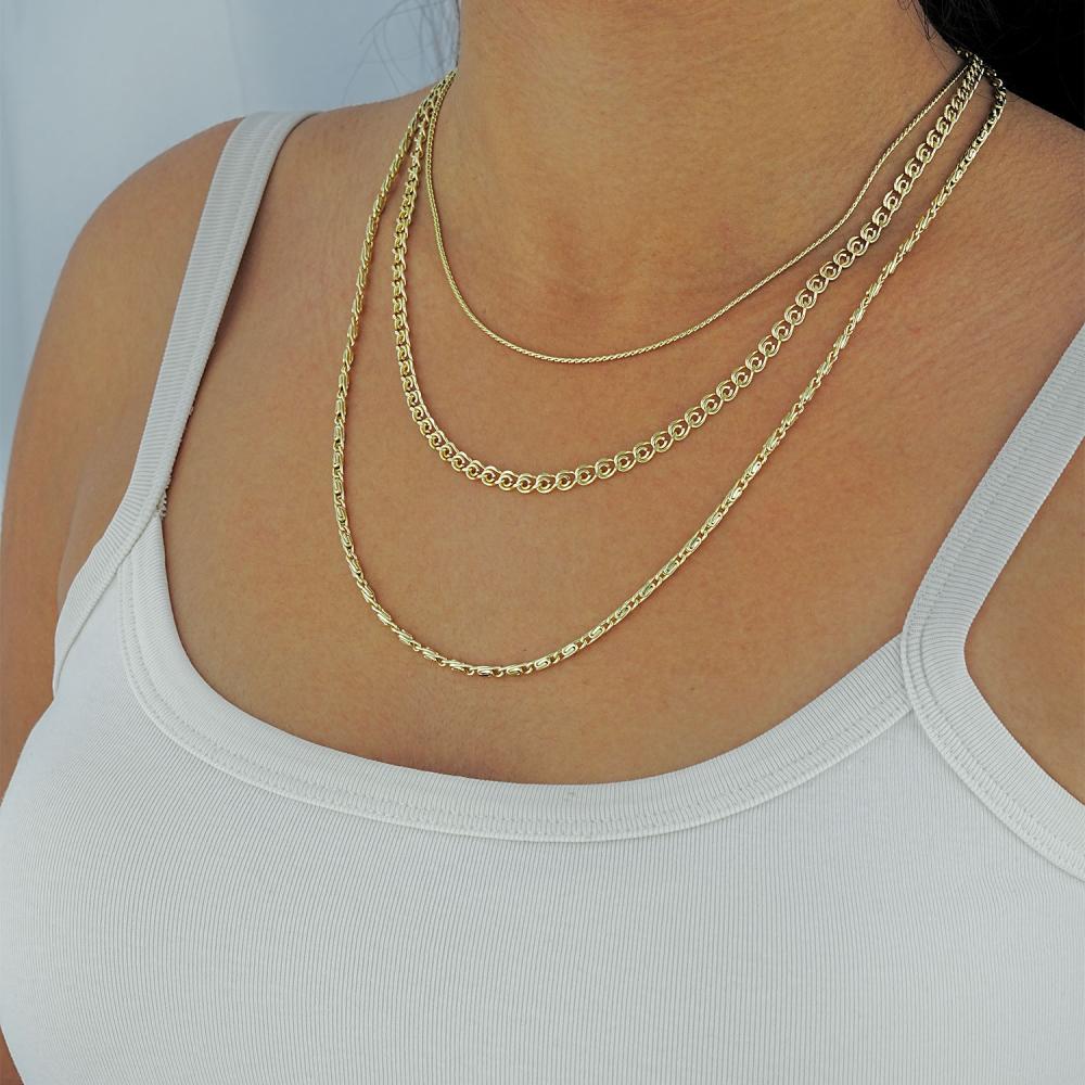 Maral 14 ayar altın rengi venedik halat kolye