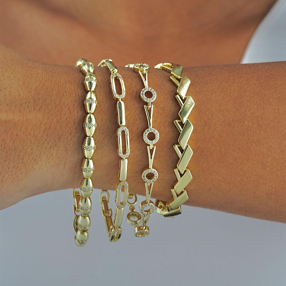 Maral 14 ayar altın rengi Y model kombin bileklik