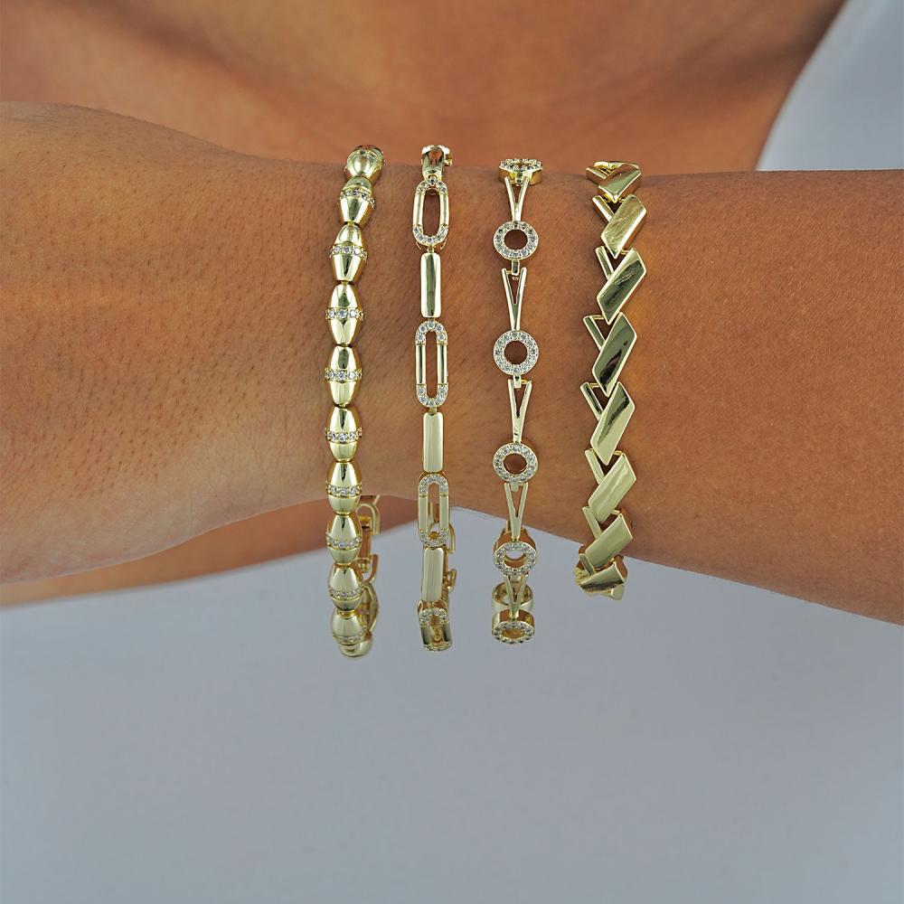 Maral 14 ayar altın rengi Y model kombin bileklik