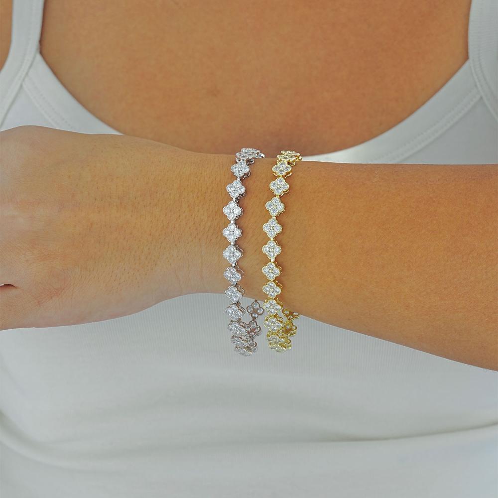 Maral 14 ayar altın rengi yonca bileklik