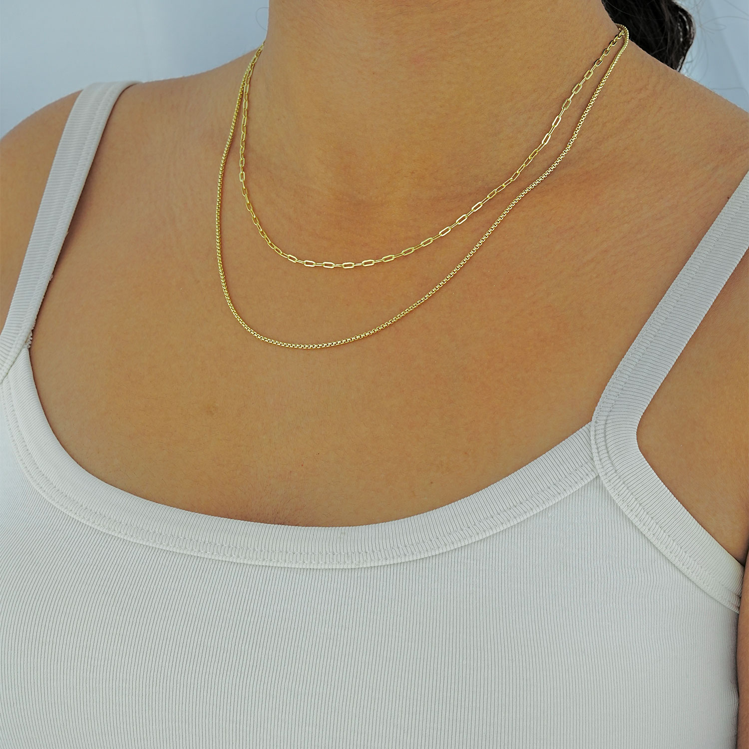 Maral 14 ayar altın rengi zincir halka kombin kolye