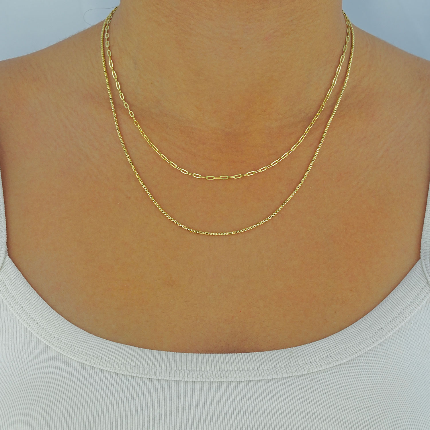 Maral 14 ayar altın rengi zincir halka kombin kolye