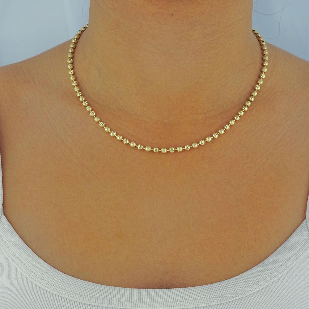 Maral 14 ayar altın simli çizgili dorika kolye