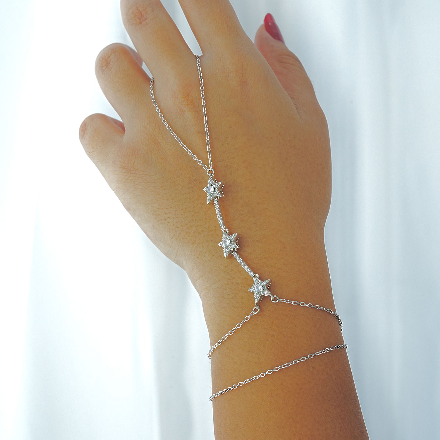 Maral 14 ayar silver altın rengi büyük taşlı yıldız şahmeran